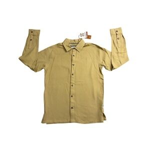 Sovereign Code Archer Shirt Mens S Tan Waffle Knit NWT Long Sleeve Button Down